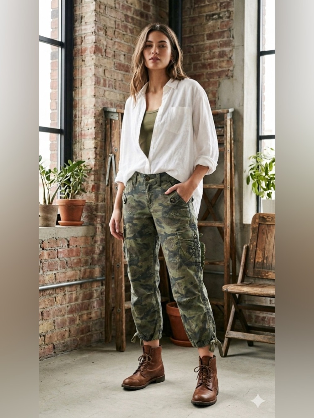 Vintage NWT Levi's Green Camo Cargo Joggers